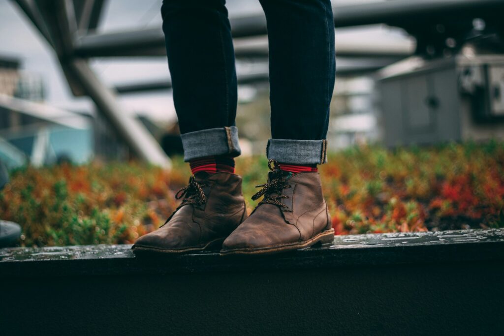 pair of brown boots